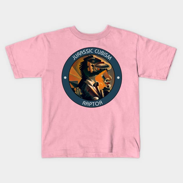 Jurassic Cubism - Raptor Kids T-Shirt by Polyshirt